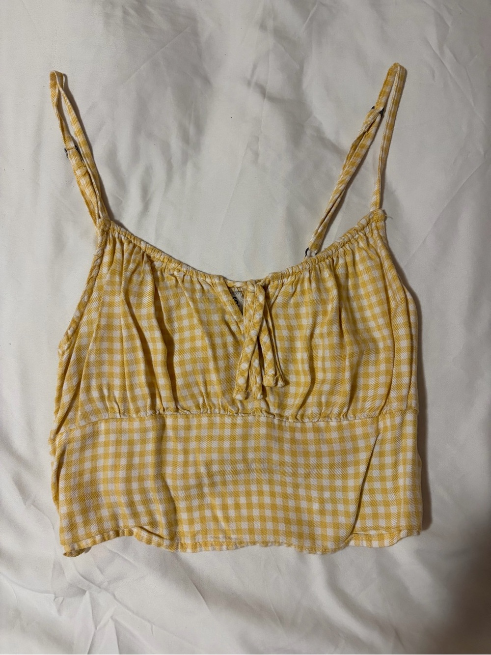 Hollister Yellow Gingham Tie-Front Camisole